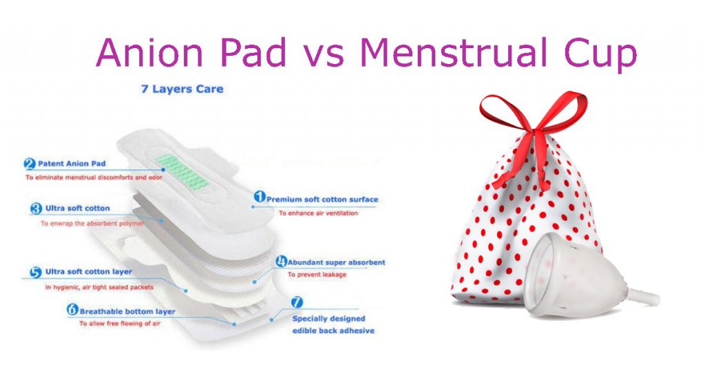 Lets compare Organic Cotton Anion Pads vs. Menstrual Cup Anion